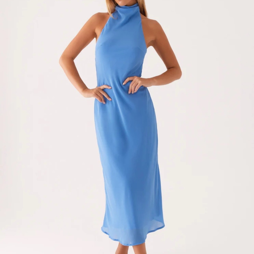 Peppermayo Sky Blue Backless Dress